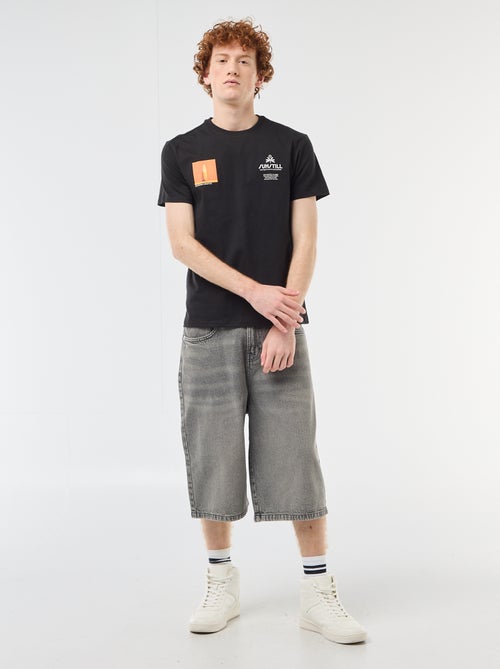 T-shirt met ronde hals en print van katoen - Kiabi