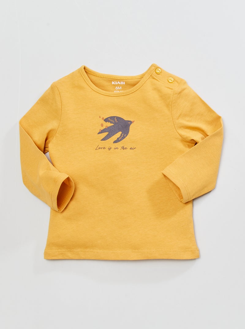 T-shirt met ronde hals GEEL - Kiabi