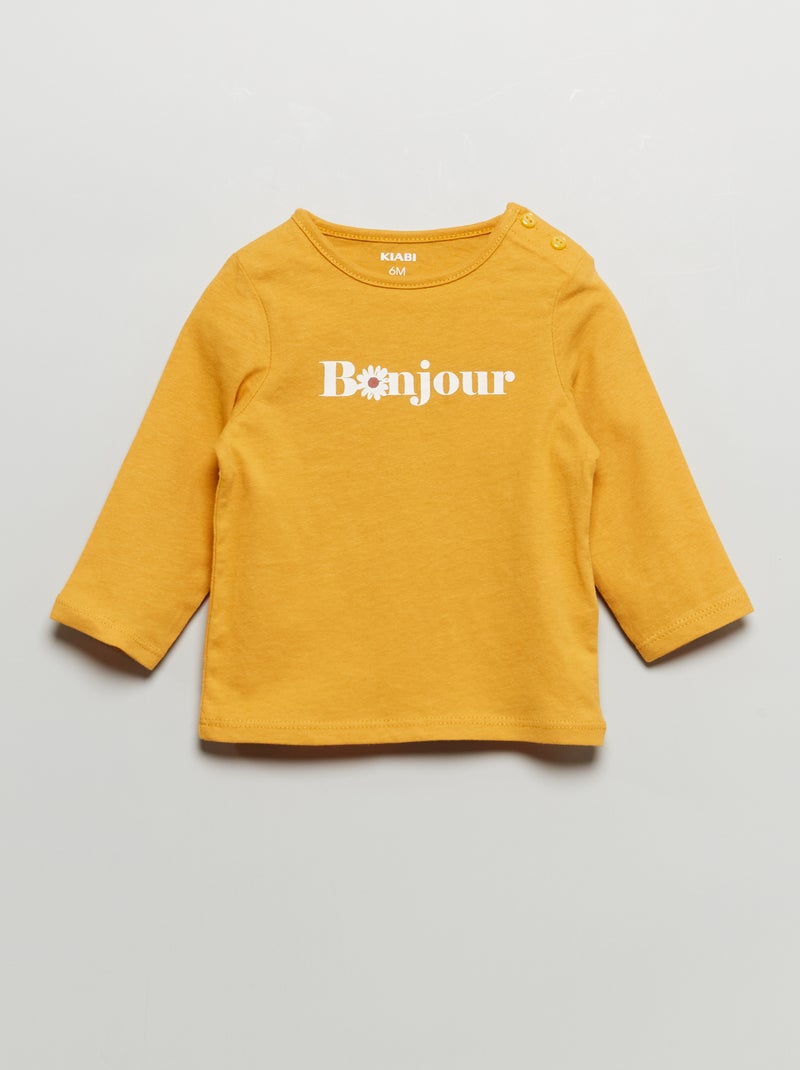 T-shirt met ronde hals GEEL - Kiabi