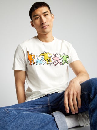 T-shirt met ronde hals 'Keith Haring'