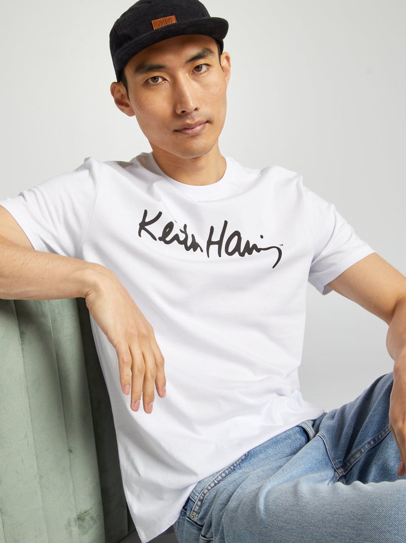 T-shirt met ronde hals 'Keith Haring' wit - Kiabi