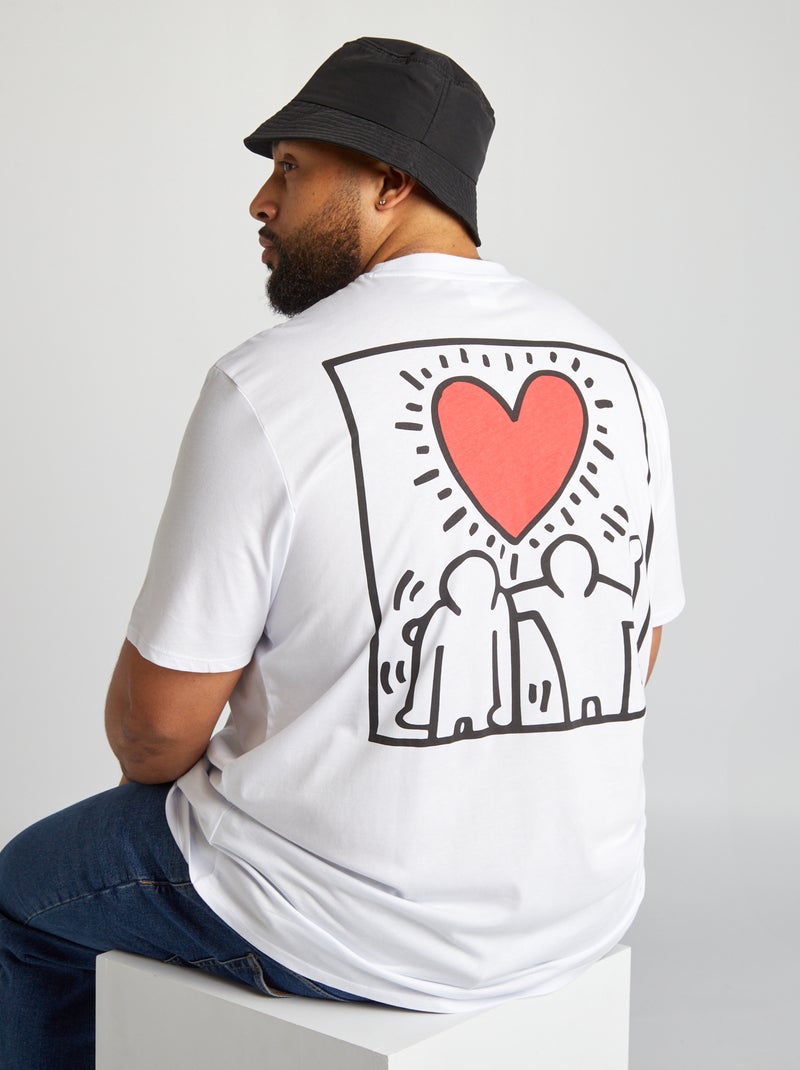 T-shirt met ronde hals 'Keith Haring' wit - Kiabi
