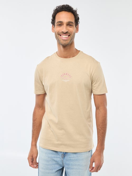 T-shirt met ronde hals, korte mouwen en print - Kiabi