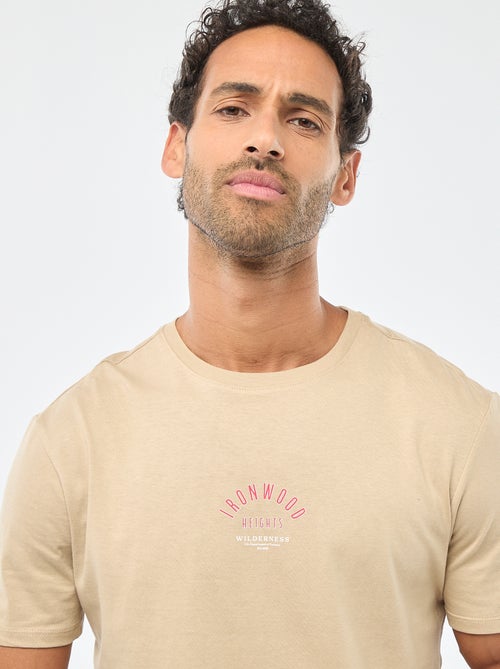 T-shirt met ronde hals, korte mouwen en print - Kiabi