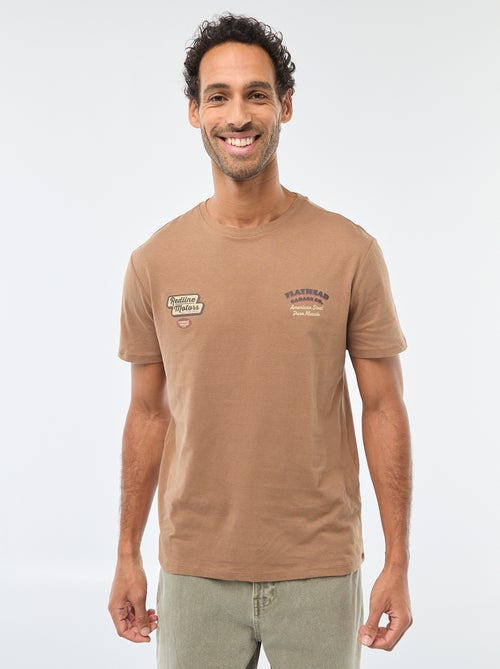 T-shirt met ronde hals, korte mouwen en print - Kiabi