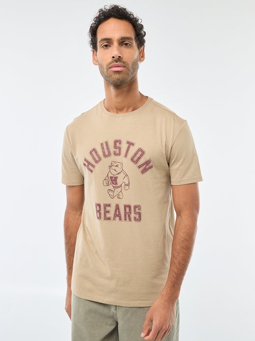 T-shirt met ronde hals, korte mouwen en print - Kiabi