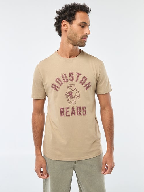 T-shirt met ronde hals, korte mouwen en print - Kiabi