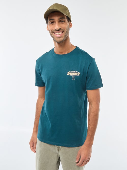 T-shirt met ronde hals, korte mouwen en print - Kiabi