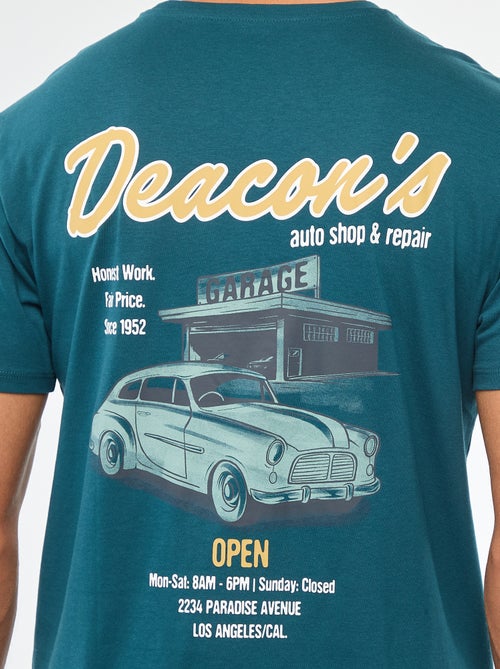 T-shirt met ronde hals, korte mouwen en print - Kiabi