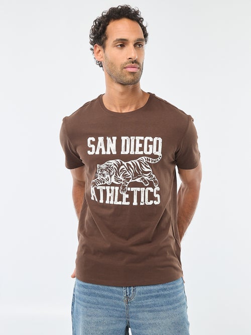 T-shirt met ronde hals, korte mouwen en print - Kiabi