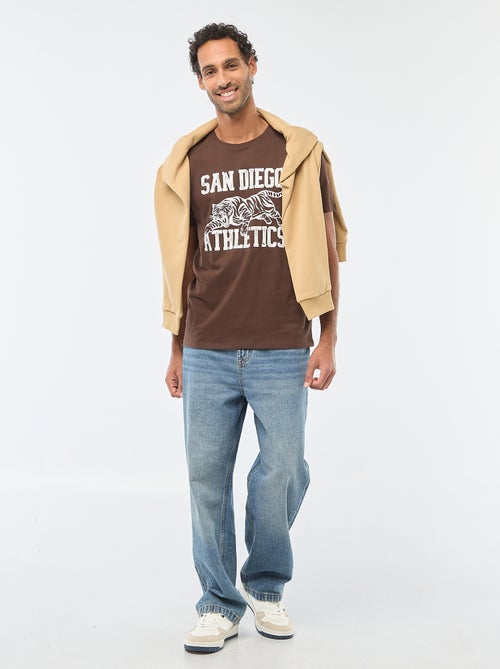 T-shirt met ronde hals, korte mouwen en print - Kiabi