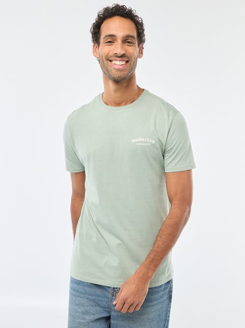 T-shirt met ronde hals, korte mouwen en print - Kiabi