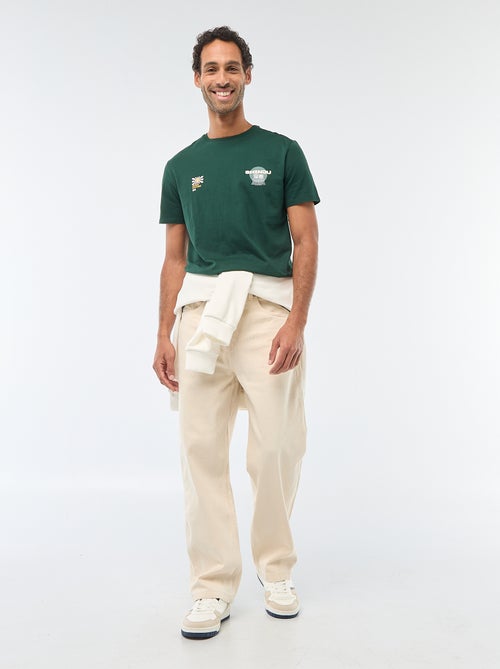 T-shirt met ronde hals, korte mouwen en print - Kiabi