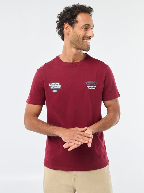 T-shirt met ronde hals, korte mouwen en print - Kiabi