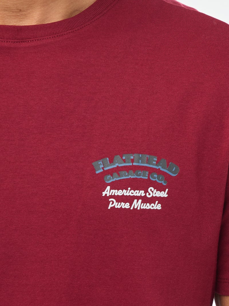 T-shirt met ronde hals, korte mouwen en print Rood - Kiabi