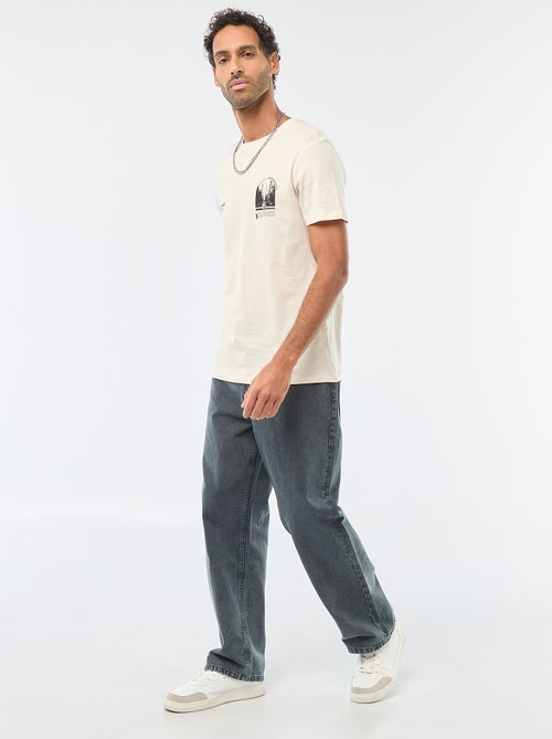 T-shirt met ronde hals, korte mouwen en print - Kiabi