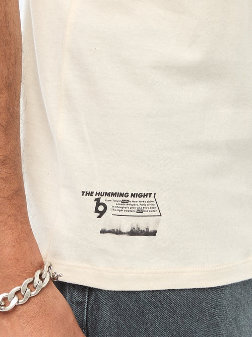 T-shirt met ronde hals, korte mouwen en print - Kiabi