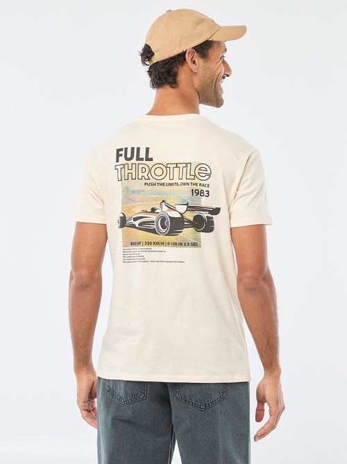 T-shirt met ronde hals, korte mouwen en print - Kiabi