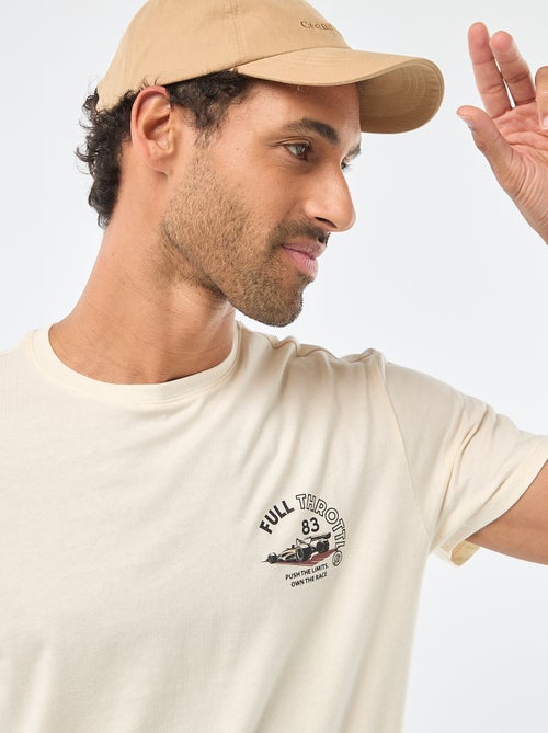 T-shirt met ronde hals, korte mouwen en print - Kiabi