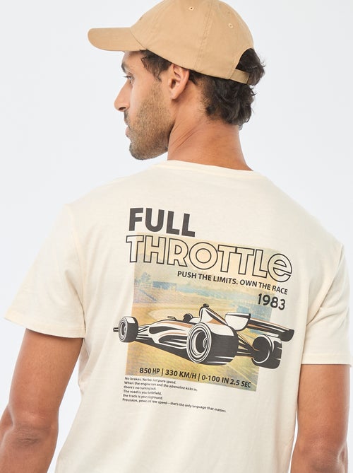 T-shirt met ronde hals, korte mouwen en print - Kiabi