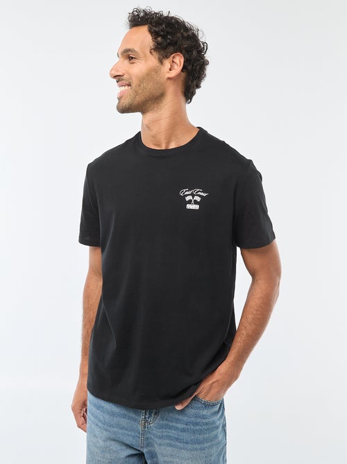 T-shirt met ronde hals, korte mouwen en print - Kiabi