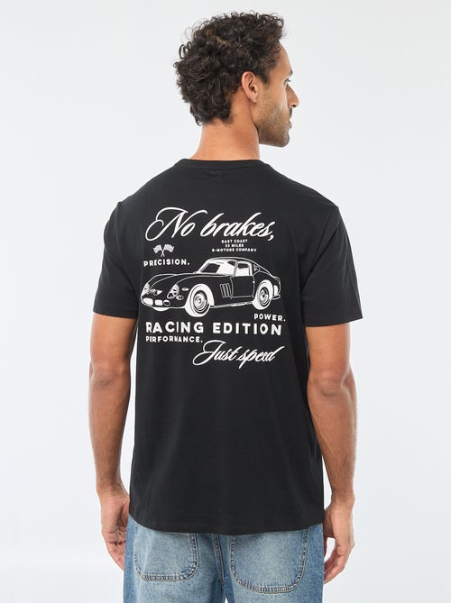T-shirt met ronde hals, korte mouwen en print - Kiabi