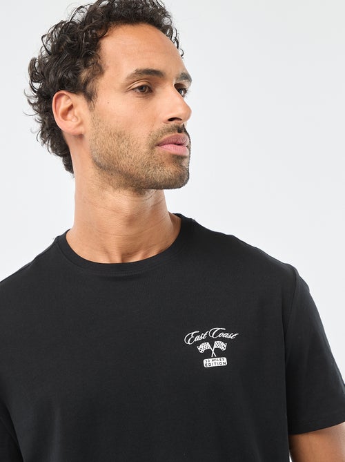 T-shirt met ronde hals, korte mouwen en print - Kiabi