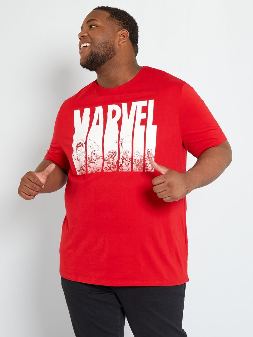 T-shirt met ronde hals 'Marvel' ROOD - Kiabi