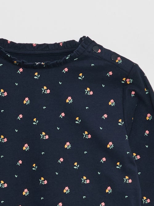 T-shirt met ronde hals met sierboordje - So Easy - Kiabi