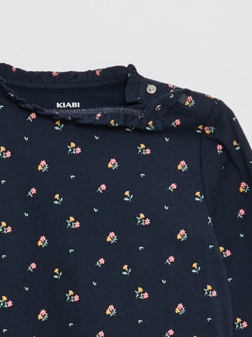 T-shirt met ronde hals met sierboordje - So Easy - Kiabi