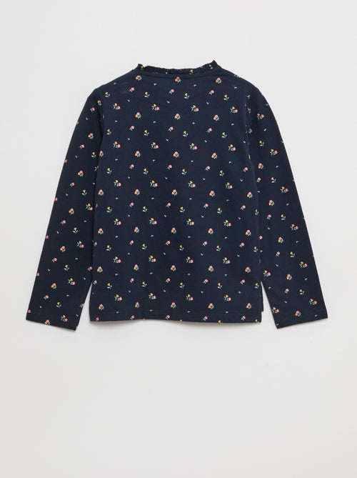 T-shirt met ronde hals met sierboordje - So Easy - Kiabi