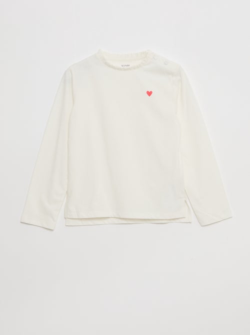 T-shirt met ronde hals met sierboordje - So Easy - Kiabi