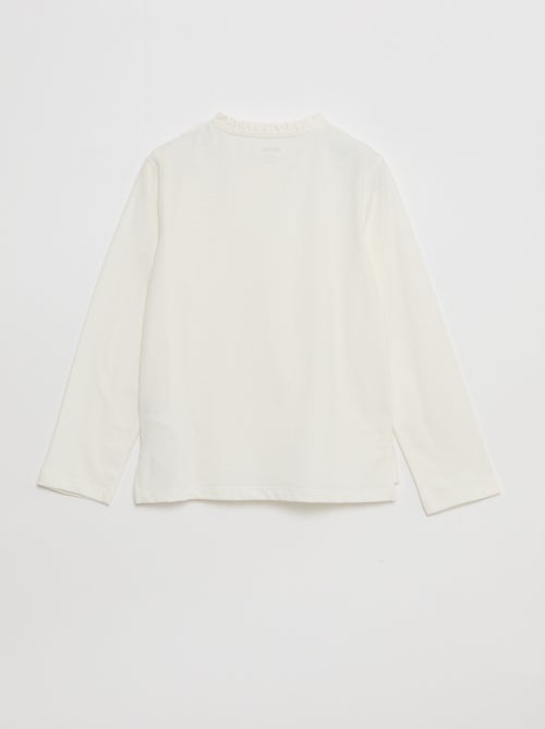 T-shirt met ronde hals met sierboordje - So Easy - Kiabi