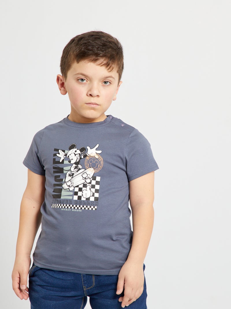 T-shirt met ronde hals 'Mickey' GRIJS - Kiabi