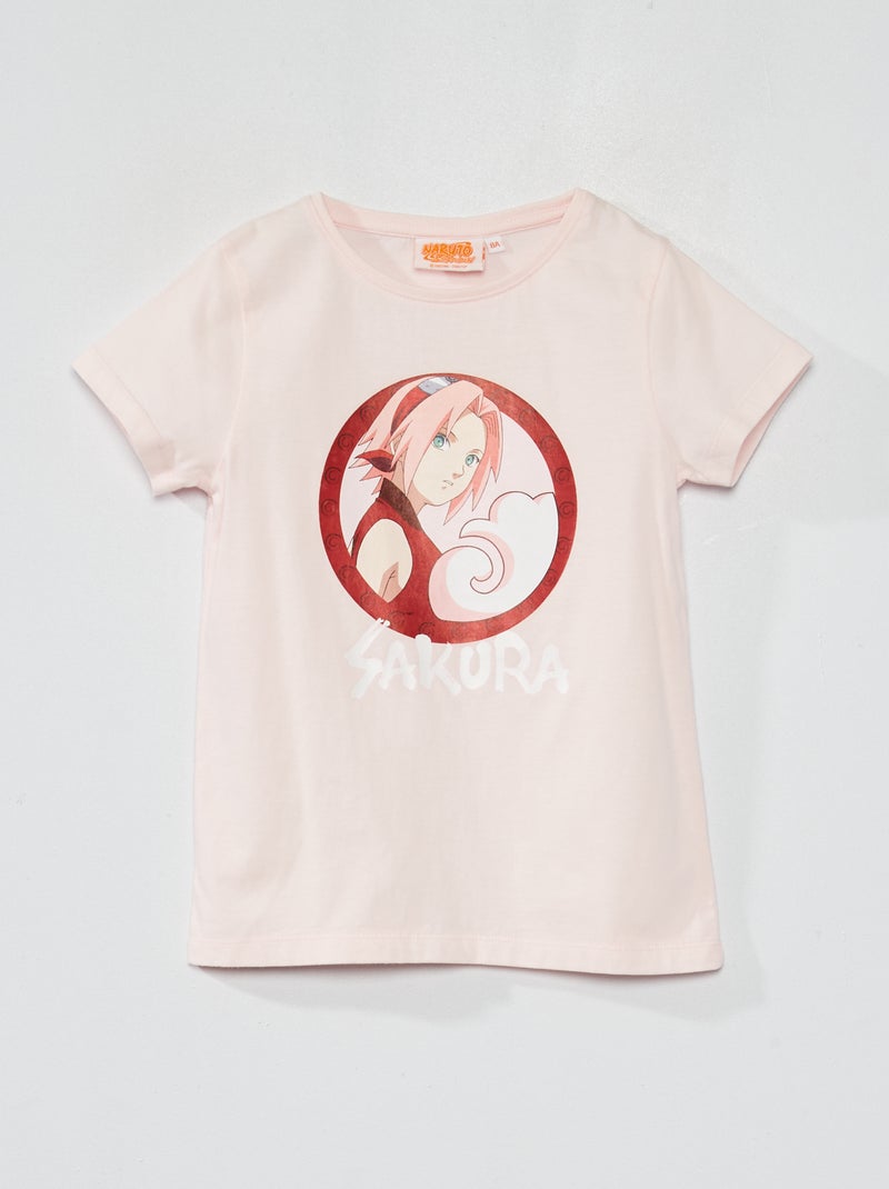 T-shirt met ronde hals 'Naruto' roze - Kiabi