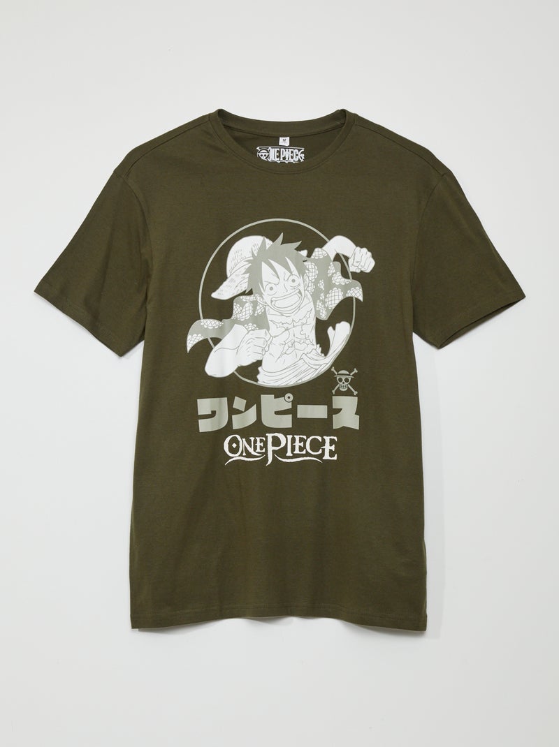 T-shirt met ronde hals 'One Piece' KAKI - Kiabi