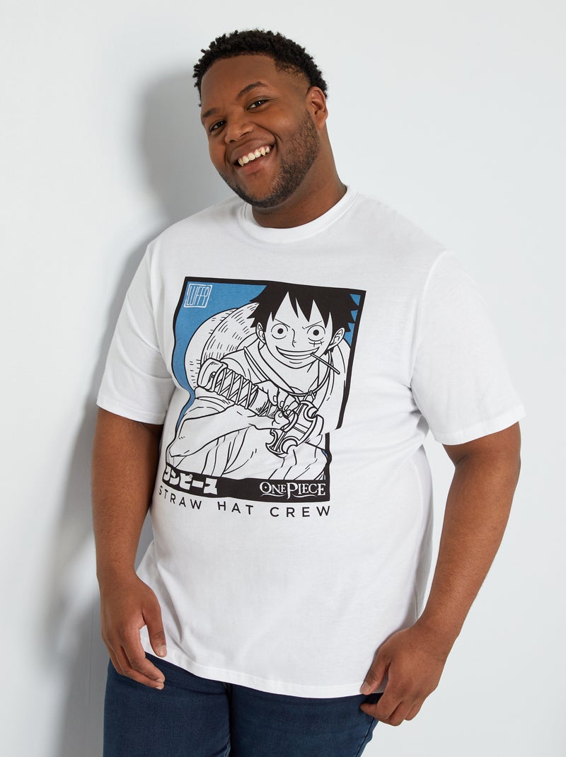 T-shirt met ronde hals 'One Piece' wit - Kiabi