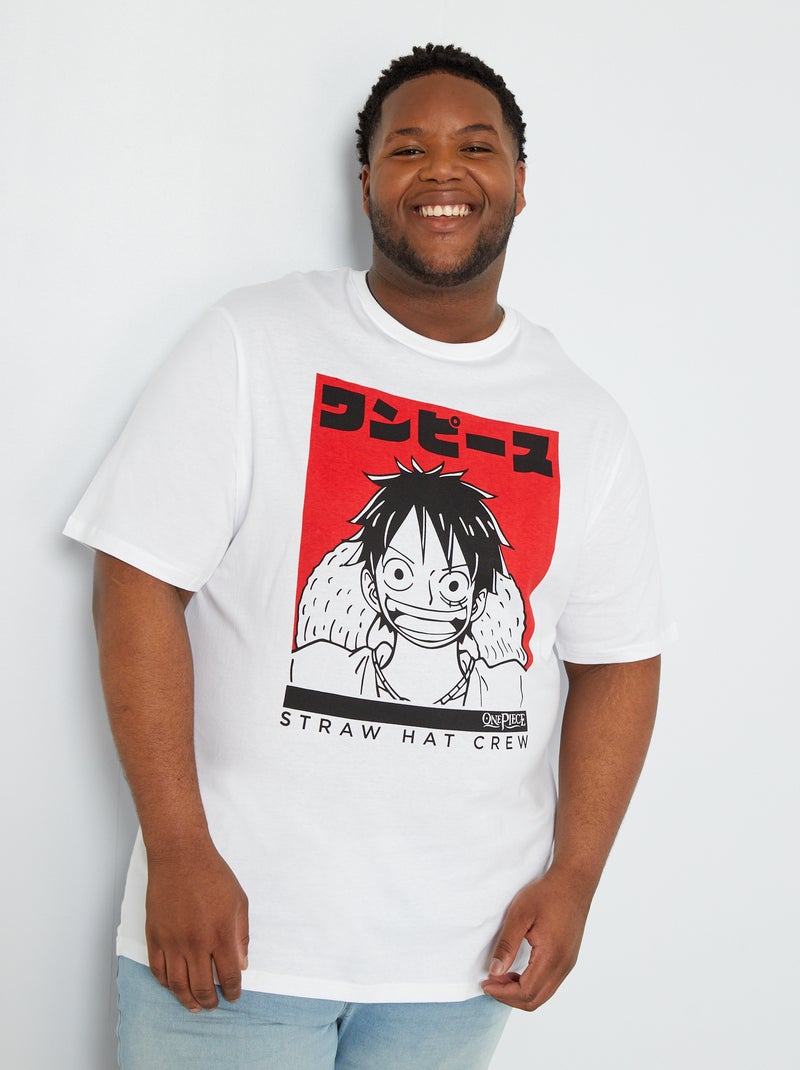 T-shirt met ronde hals 'One Piece' wit - Kiabi