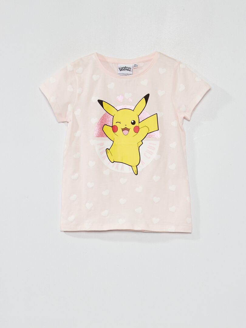 T-shirt met ronde hals 'Pokémon' roze - Kiabi