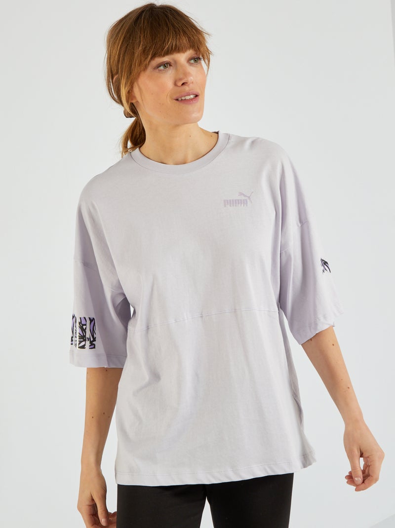 T-shirt met ronde hals 'Puma' PAARS - Kiabi