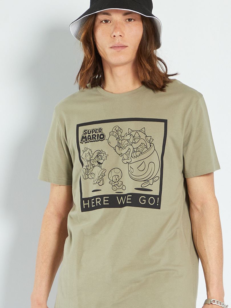 T-shirt met ronde hals 'Super Mario' GROEN - Kiabi