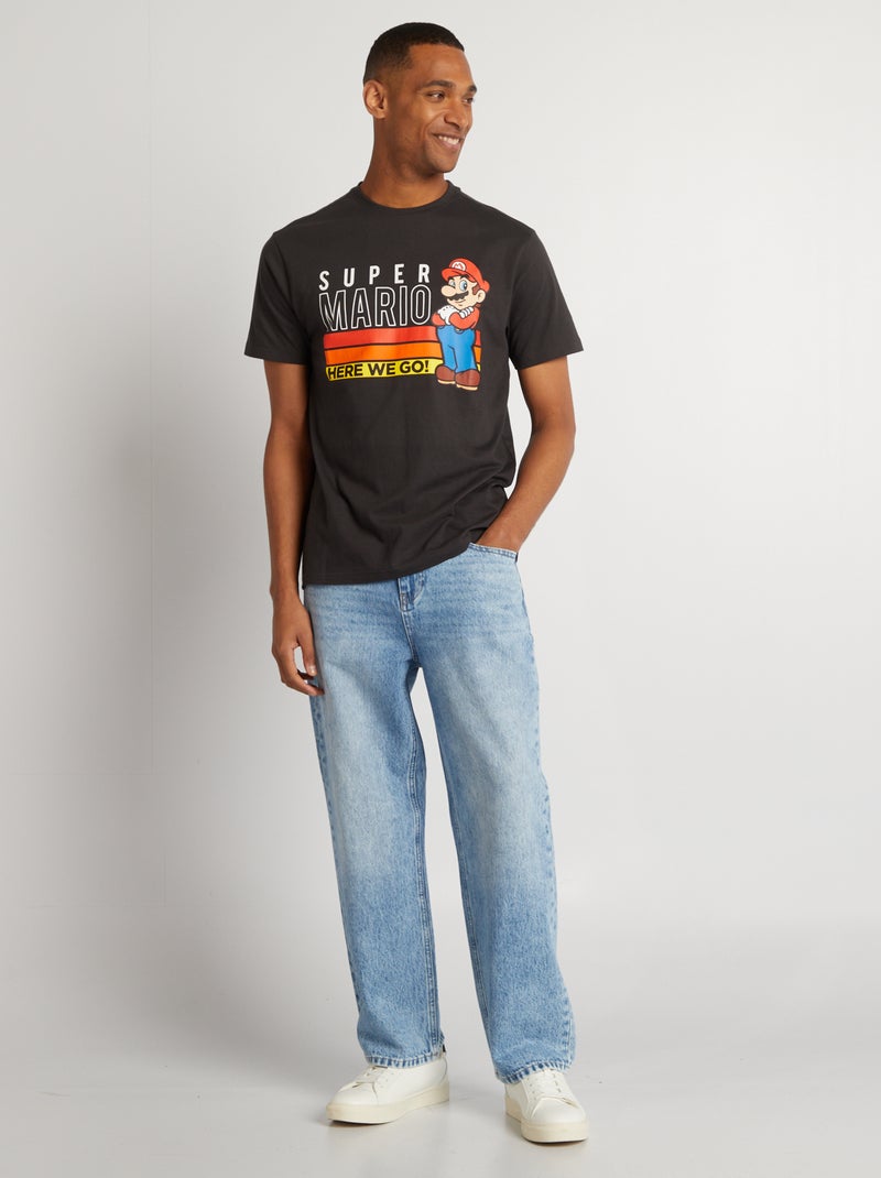 T-shirt met ronde hals 'Super Mario' ZWART - Kiabi