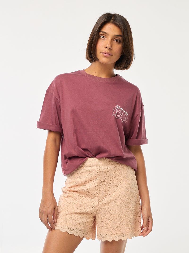T-shirt met ronde hals 'Villains' 'Disney' Rose - Kiabi