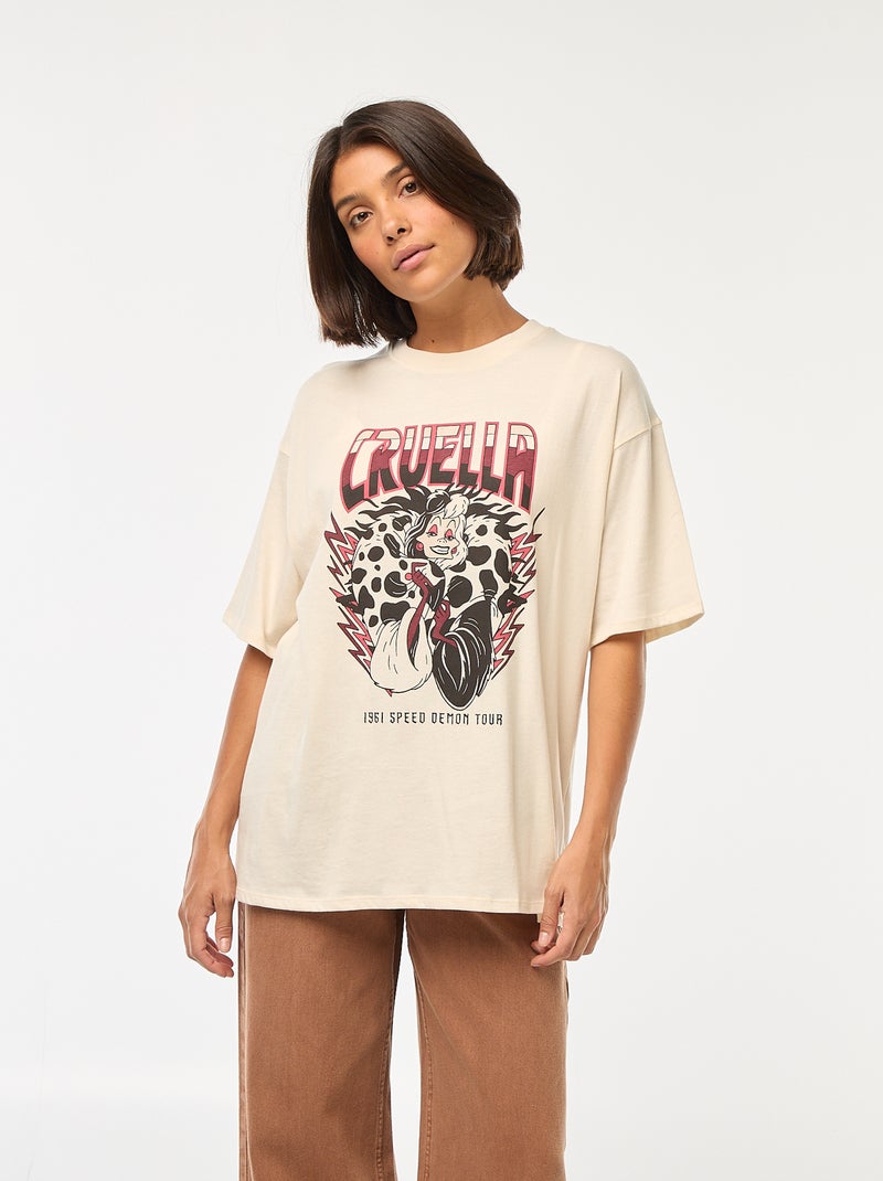 T-shirt met ronde hals 'Villains' 'Disney' Wit - Kiabi