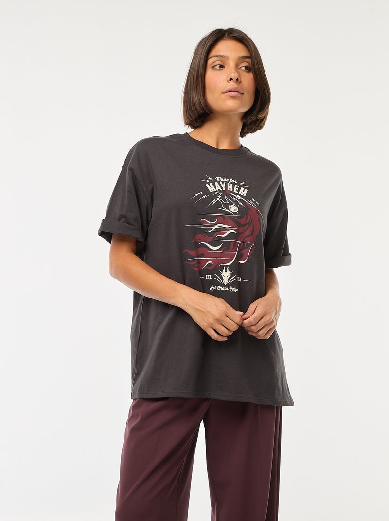 T-shirt met ronde hals 'Villains' 'Disney' Zwart - Kiabi