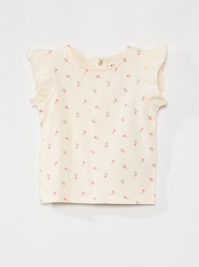 T-shirt met ruchemouwen ROSE - Kiabi