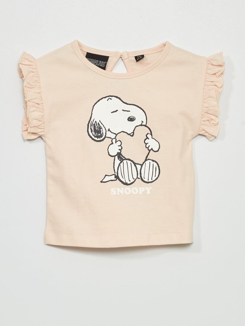 T-shirt met ruchemouwen 'Snoopy' ROSE - Kiabi