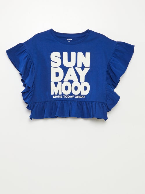 T-shirt met ruches en print - Kiabi