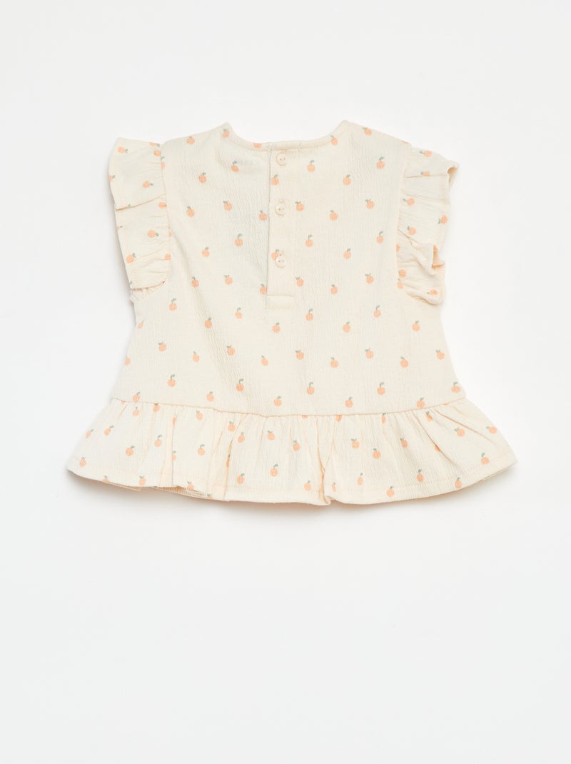 T-shirt met ruches en print ROSE - Kiabi