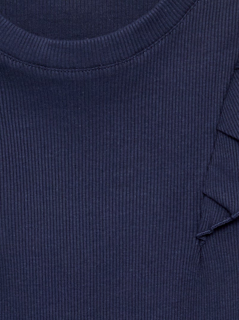 T-shirt met ruches op de schouders - gemakkelijk aan te trekken collectie Zwart - Kiabi